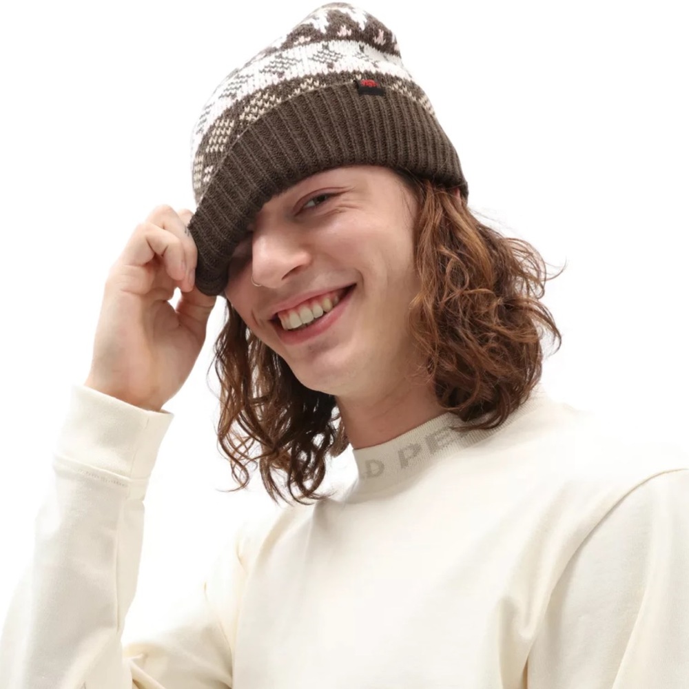 Vans MN VANS Jucti Brown Ornament Beanie Skateboarding Hat Women Men - Picture 5 of 16